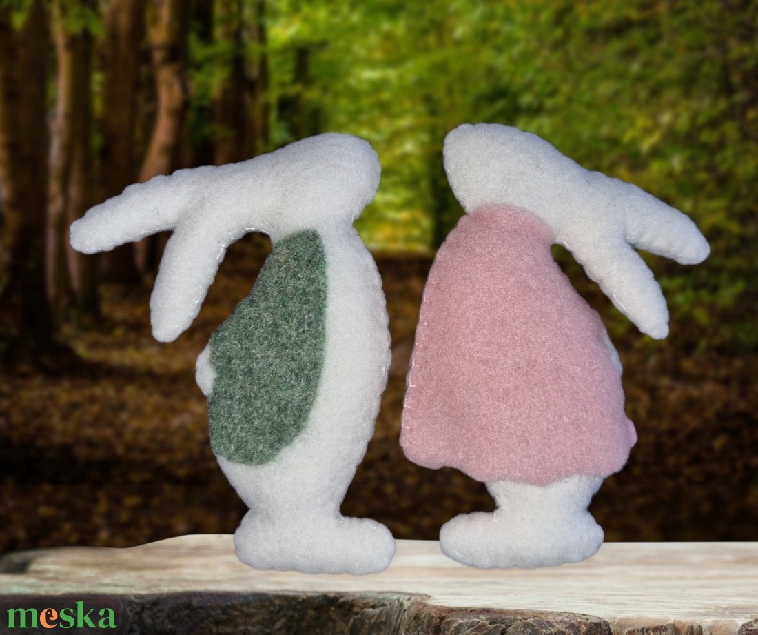 Nyuszik párban.  - ünnepi díszek, dekorációk - húsvéti díszek és dekorációk - húsvéti asztaldíszek - Meska.hu