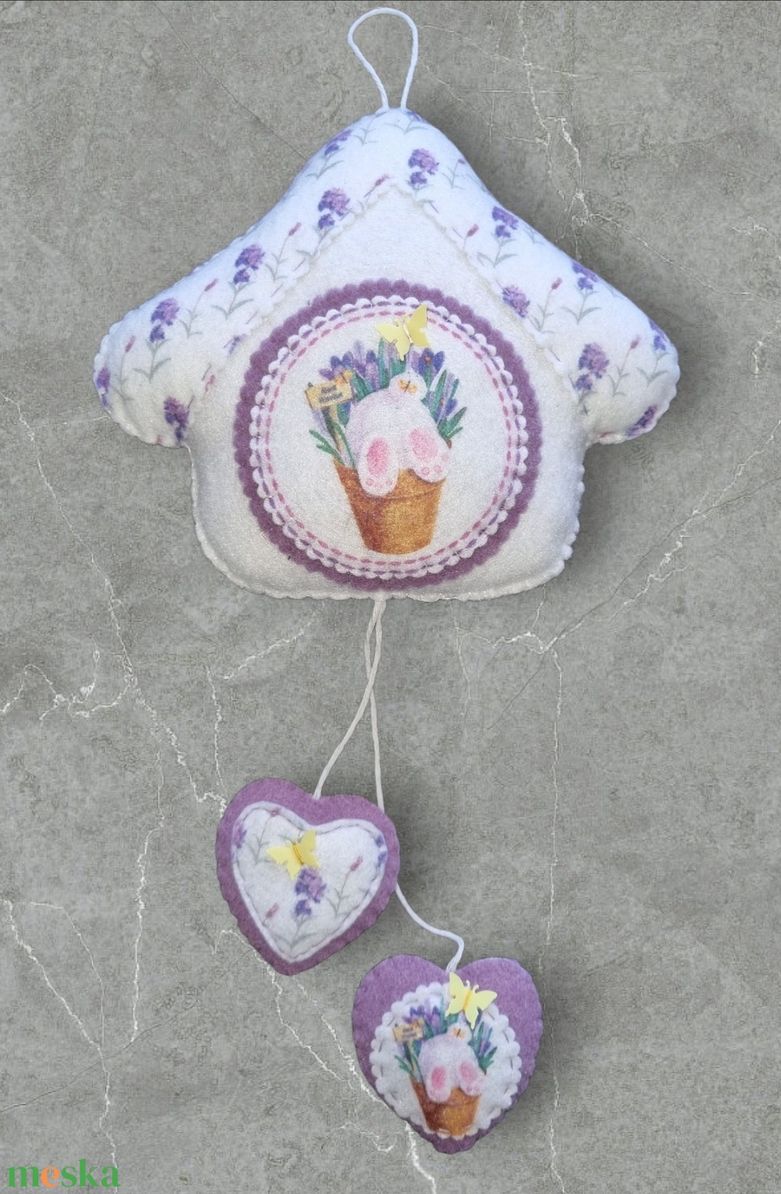 Nyuszis ajtódísz - ünnepi díszek, dekorációk - húsvéti díszek és dekorációk - húsvéti ajtódísz, kopogtató - Meska.hu