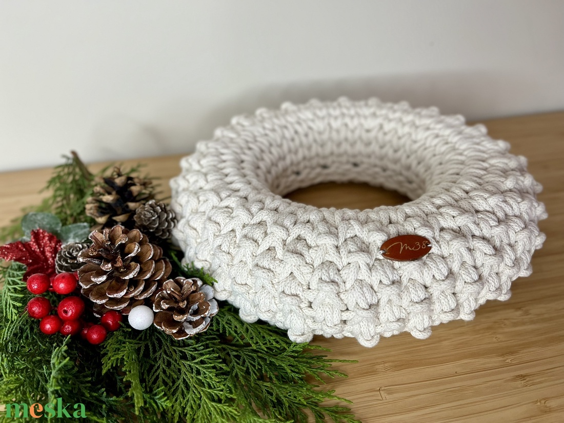 Horgolt koszorú alap - karácsony - adventi díszek - adventi koszorú - Meska.hu