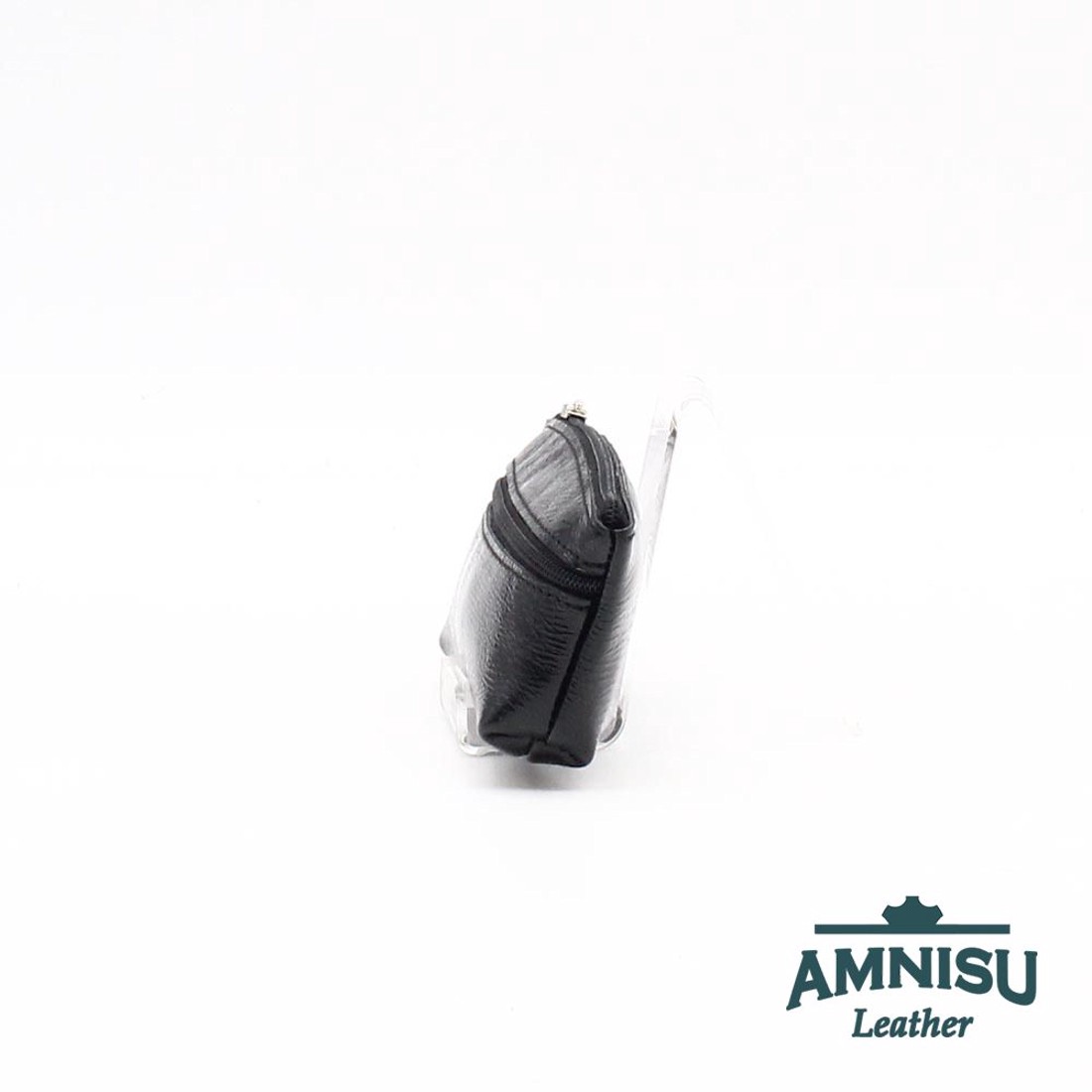 Fekete gyűrt lakk kettő cipzáras kulcstartó B8007 - táska & tok - kulcstartó & táskadísz - kulcstartó - Meska.hu