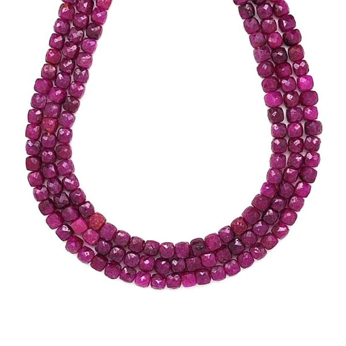 Rubin fazettált kocka 4x4mm ékszerkészítő alapanyag (füzér) - kellékek & szerszámok - ásvány alapanyag - ásványfüzér - Meska.hu