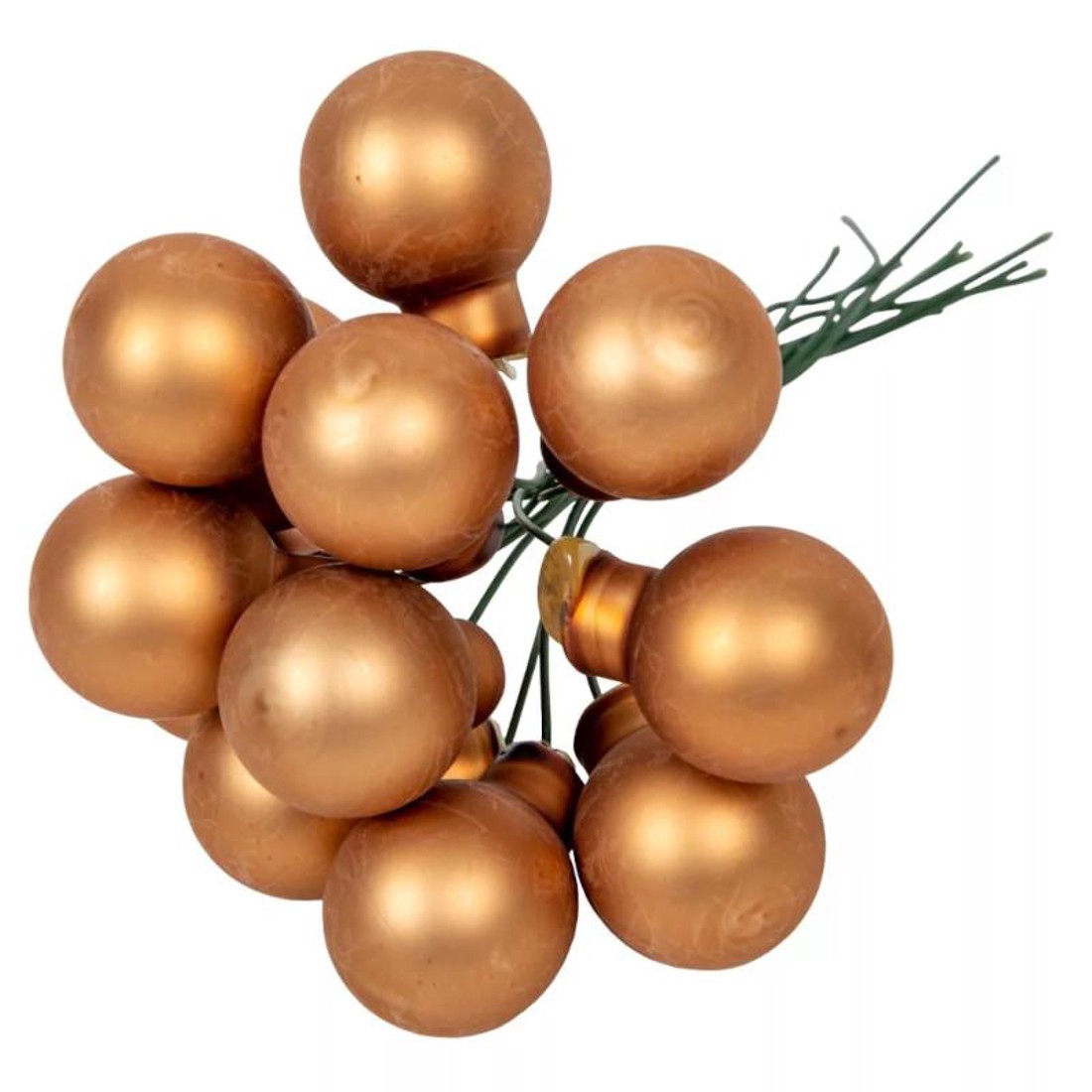 Üveggömb pick 2 cm - pekándió barna - matt 12 db - kellékek & szerszámok - dekorációs kellékek - üveggömb pick - Meska.hu