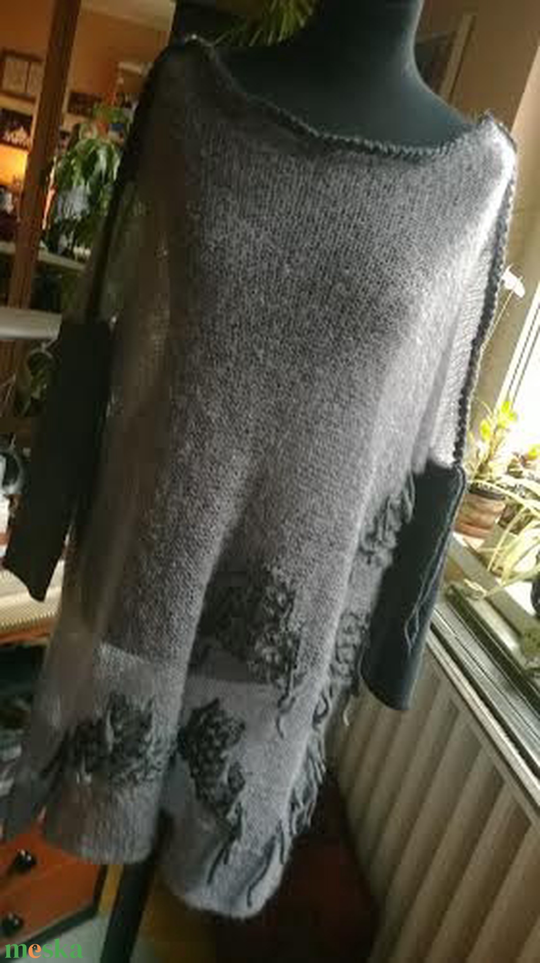 Szürke mintás mohair pulóver - ruha & divat - női ruha - pulóver & kardigán - Meska.hu Szürke mintás mohair pulóver - ruha & divat - női ruha - pulóver & kardigán - Meska.hu