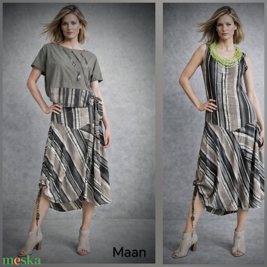 Csíkos    pamut nyári ruha - ruha & divat - női ruha - ruha - Meska.hu