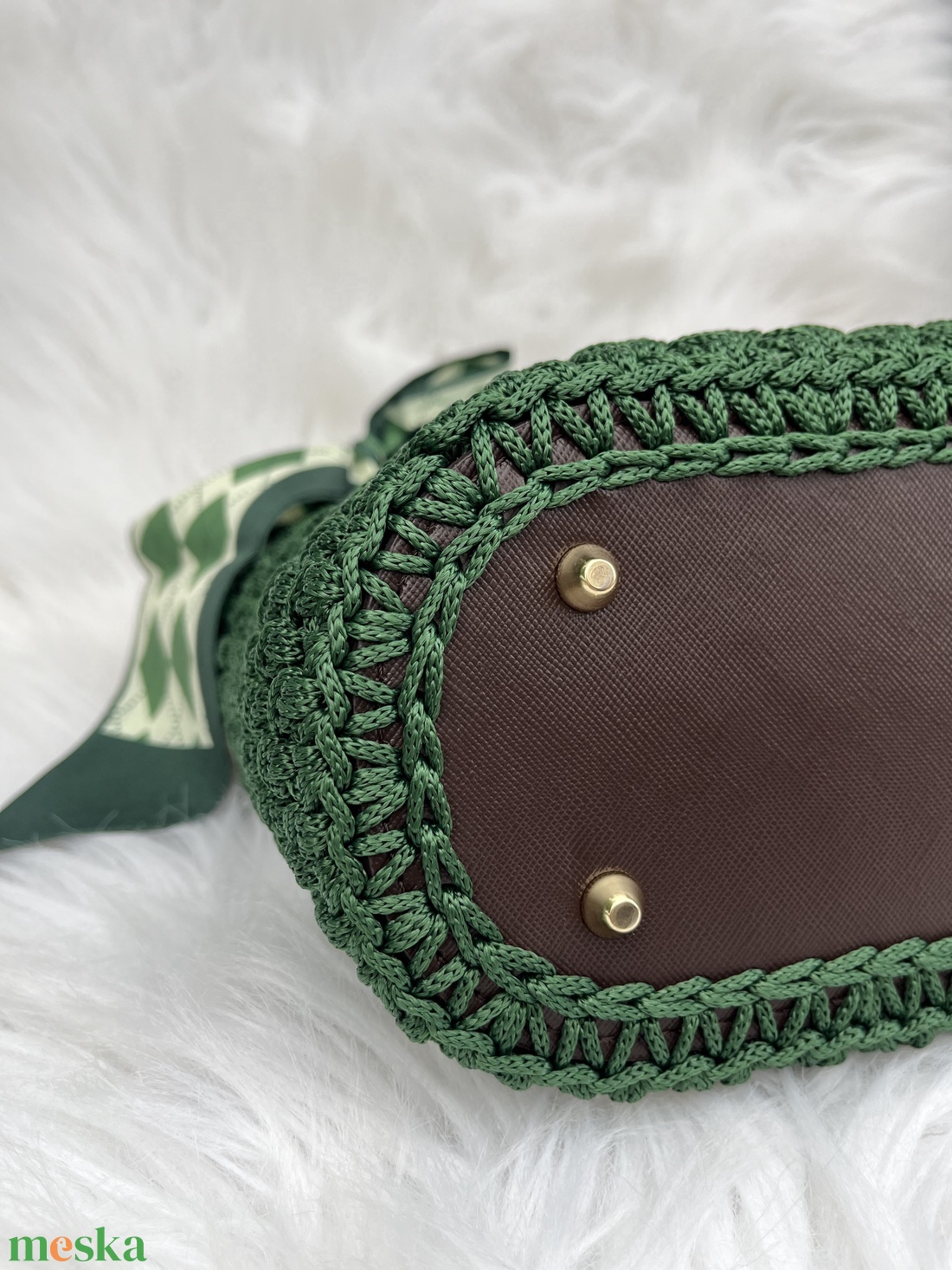 Mélyzöld kézitáska selyemsállal - MAANED design  - táska & tok - kézitáska & válltáska - alkalmi táska - Meska.hu