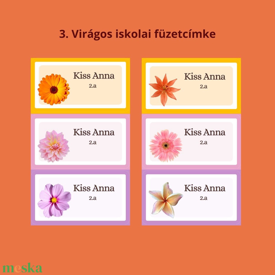 Iskolai füzetcímke, egyedi névre szóló  - otthon & életmód - papír, írószer - matrica, matrica csomag - Meska.hu
