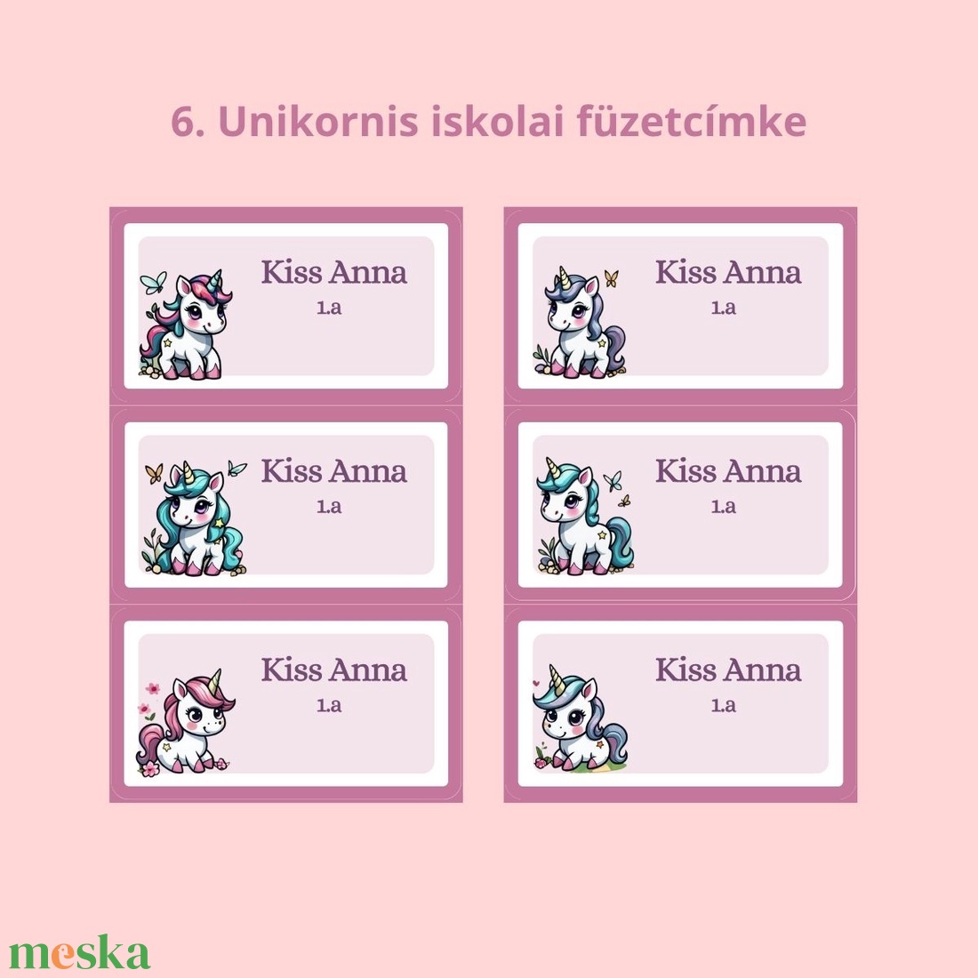 Iskolai füzetcímke, egyedi névre szóló  - otthon & életmód - papír, írószer - matrica, matrica csomag - Meska.hu