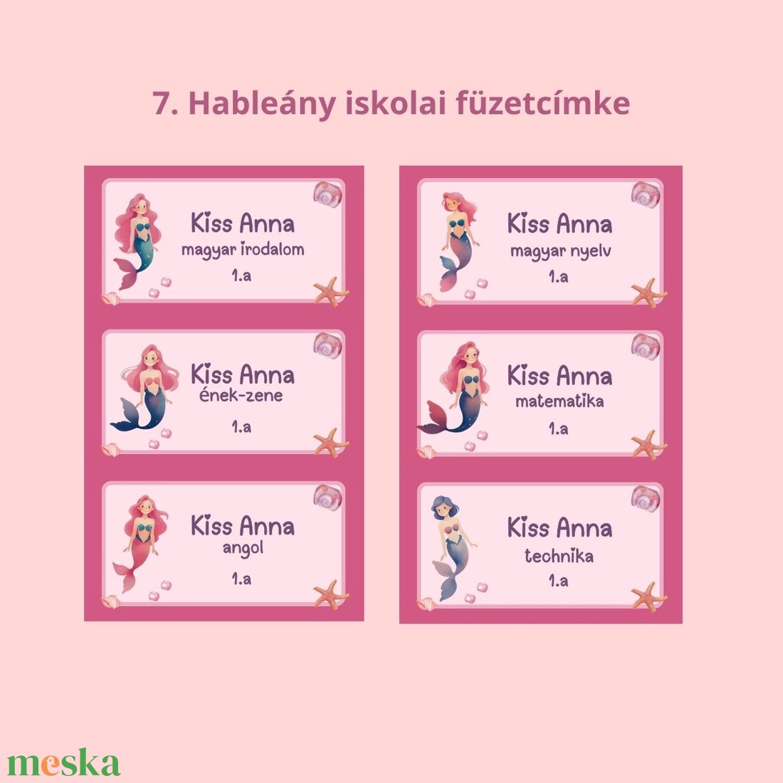 Iskolai füzetcímke, egyedi névre szóló  - otthon & életmód - papír, írószer - matrica, matrica csomag - Meska.hu