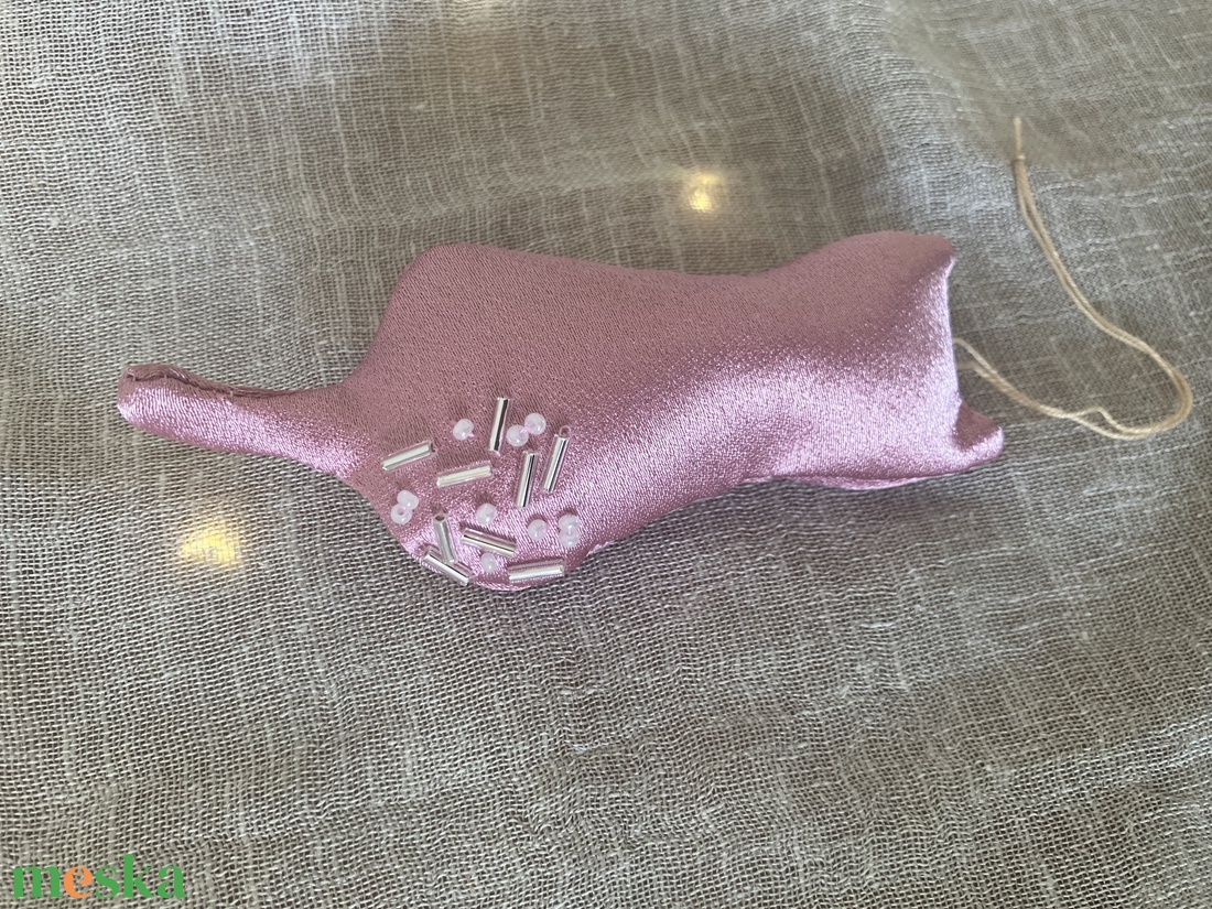 Rózsaszín cicás karácsonyfadísz szett - karácsony - karácsonyi lakásdekoráció - karácsonyfadíszek - Meska.hu