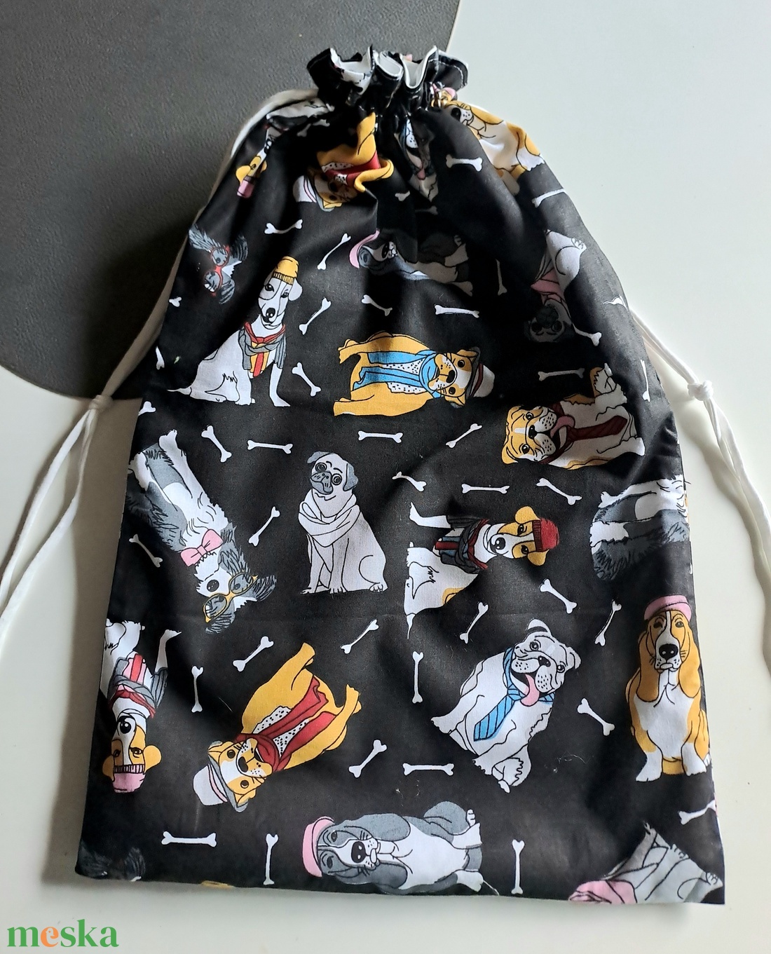 Nagyméretű kenyeres zsák kutyás - táska & tok - bevásárlás & shopper táska - kenyeres zsák - Meska.hu