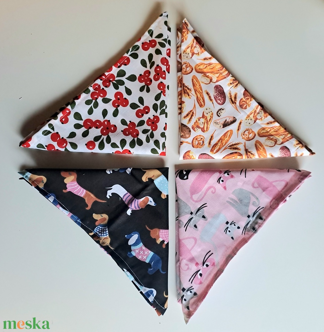 Textil szalvéta 4 db szettben - otthon & életmód - papír, írószer - ajándékozás kellékei - ajándékzsák, csomagolás - Meska.hu