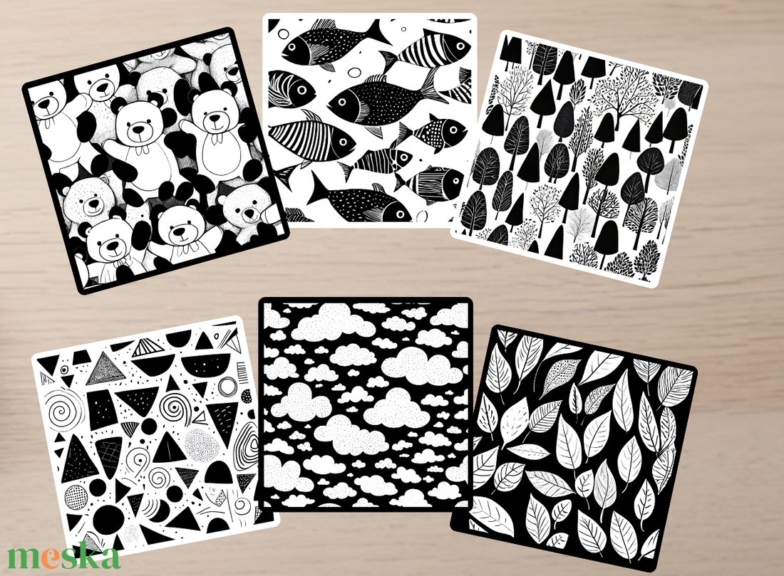 18 db Kontrasztos kártyacsomag babáknak - mintázatok - játék & sport - készségfejlesztő és logikai játék - oktató játékok - Meska.hu