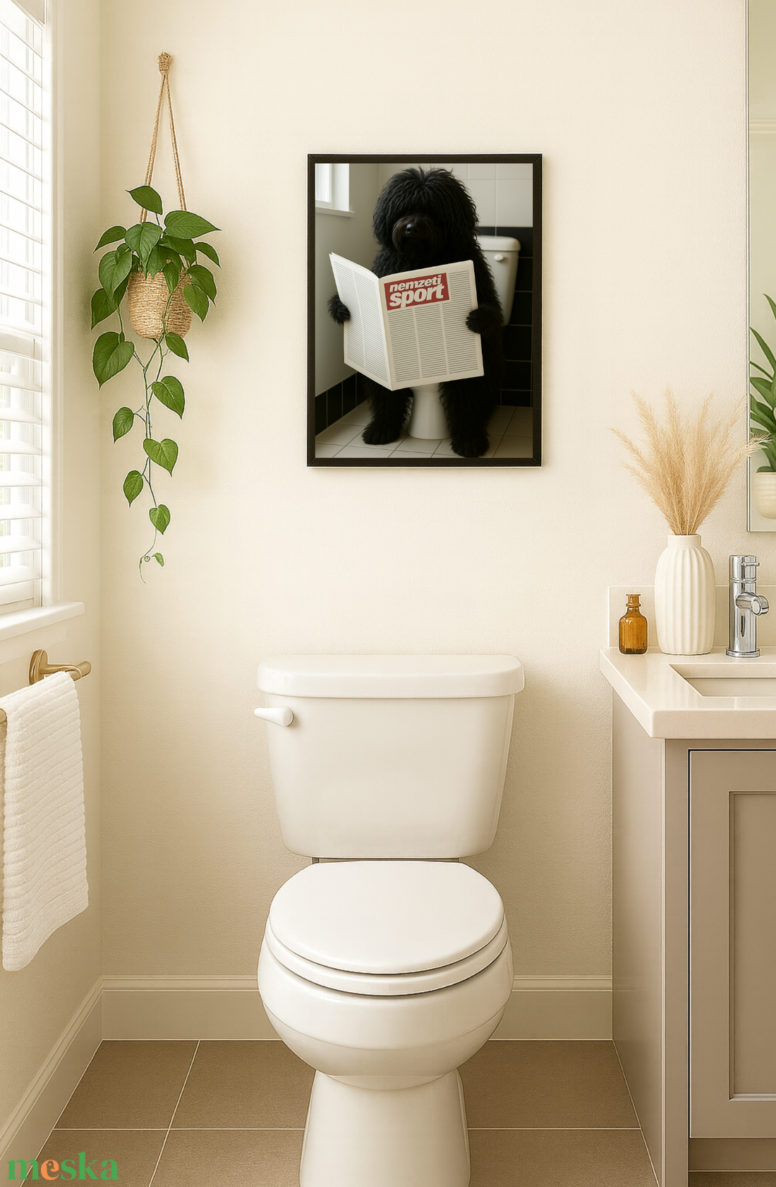 Pulikutyás Fürdőszobai Dekor Falikép � 5 féle minta - otthon & életmód - dekoráció - kép & falikép - poszter - Meska.hu