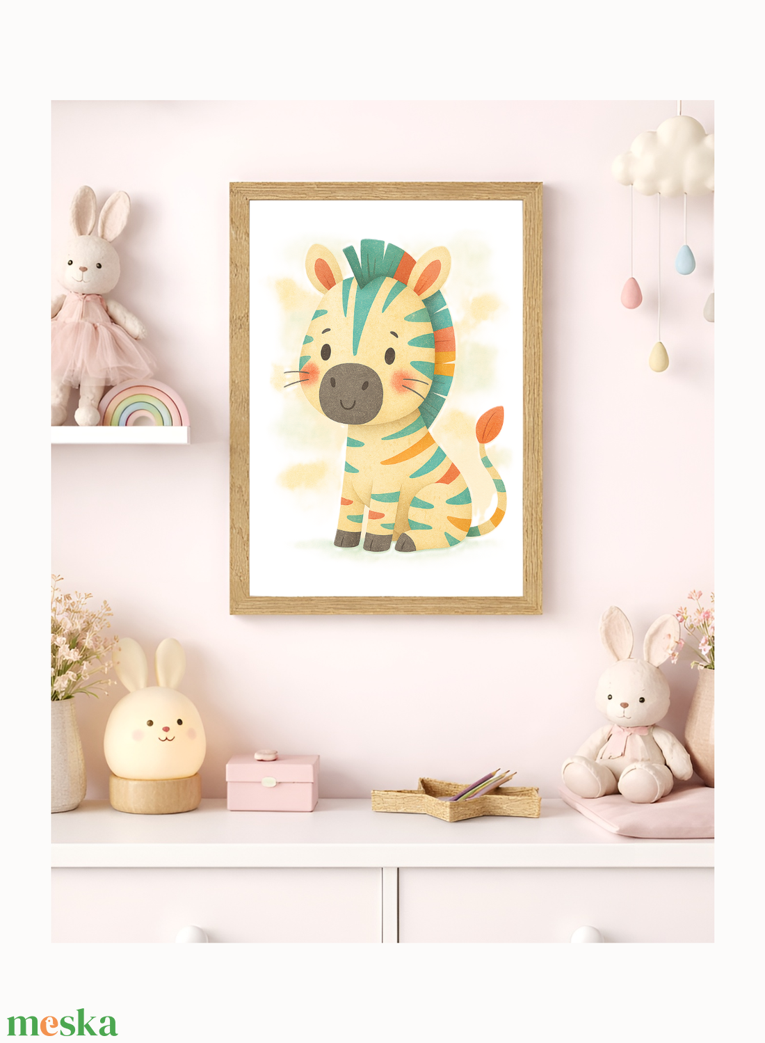 Zebrás falikép gyerekszobába - Állatos poszter - otthon & életmód - dekoráció - kép & falikép - poszter - Meska.hu