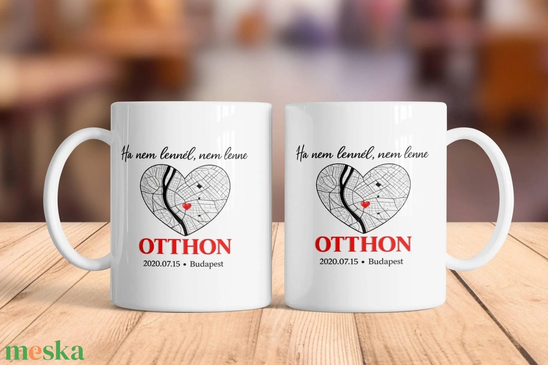 Otthon térkép bögre � egyedi térképes szív grafikával - otthon & életmód - konyhafelszerelés, tálalás - tálalás - bögre & csésze - Meska.hu