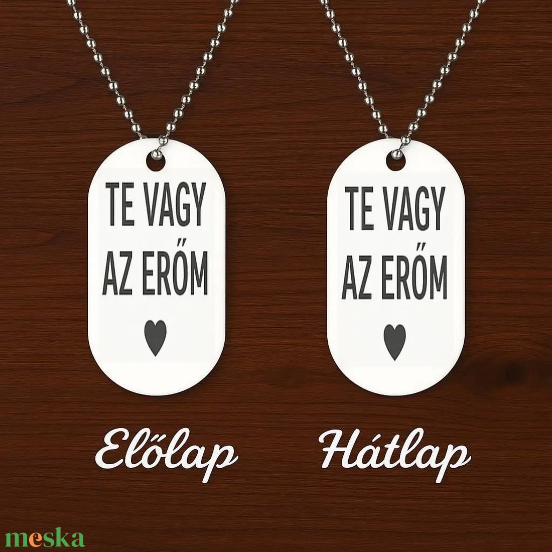 Szerelmes nyaklánc ajándék � Te vagy az erőm - ékszer - nyaklánc - medálos nyaklánc - Meska.hu