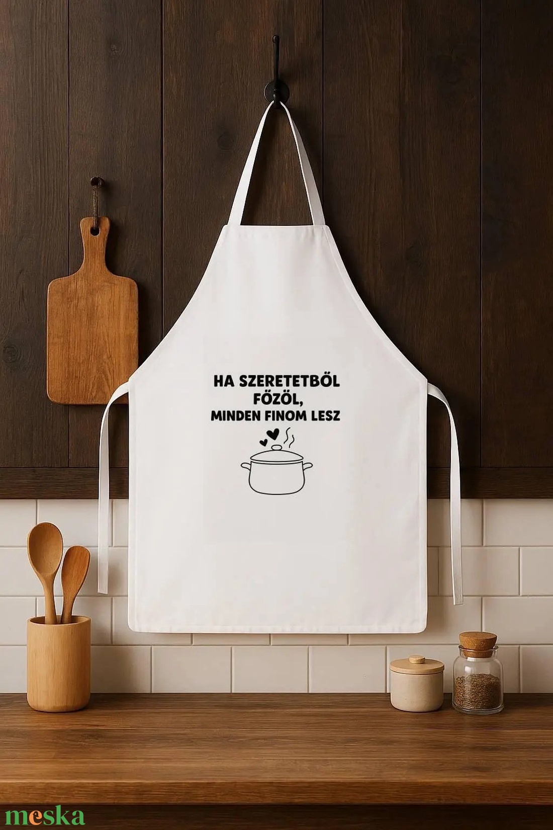 Motivációs konyhai kötény � Ha szeretetből főzöl - otthon & életmód - konyhafelszerelés, tálalás - konyhai textil - kötény - Meska.hu