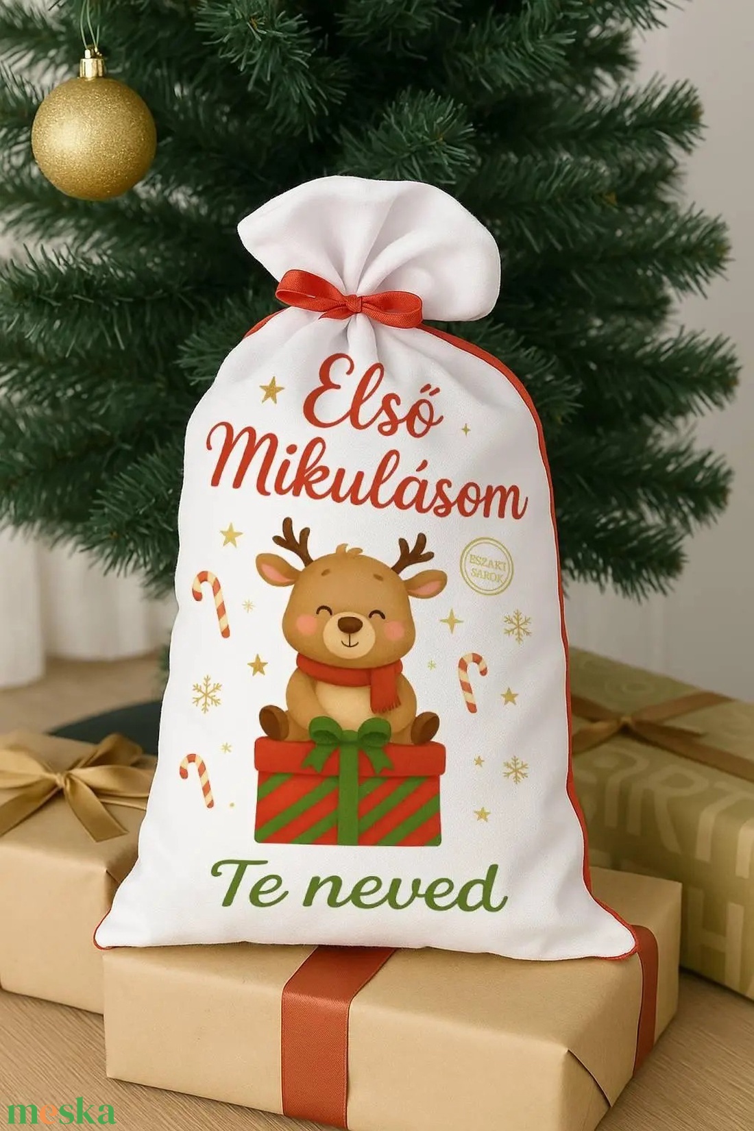 Első Mikulásom mikulászsák � egyedi névvel, személyre szabható - karácsony - mikulás - mikulás zsák - Meska.hu