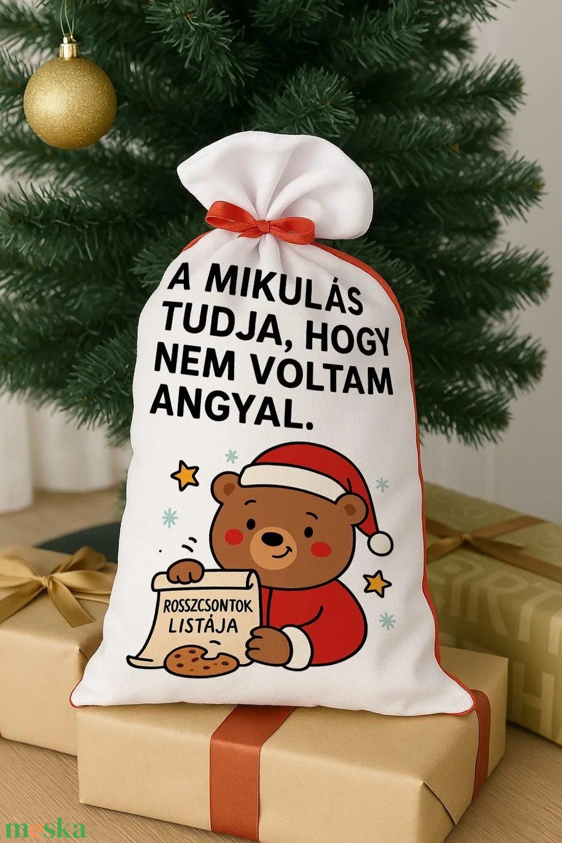 Mikulás zsák � A Mikulás tudja, hogy nem voltam angyal � rosszcsontok listája (egyedi) - karácsony - mikulás - mikulás zsák - Meska.hu