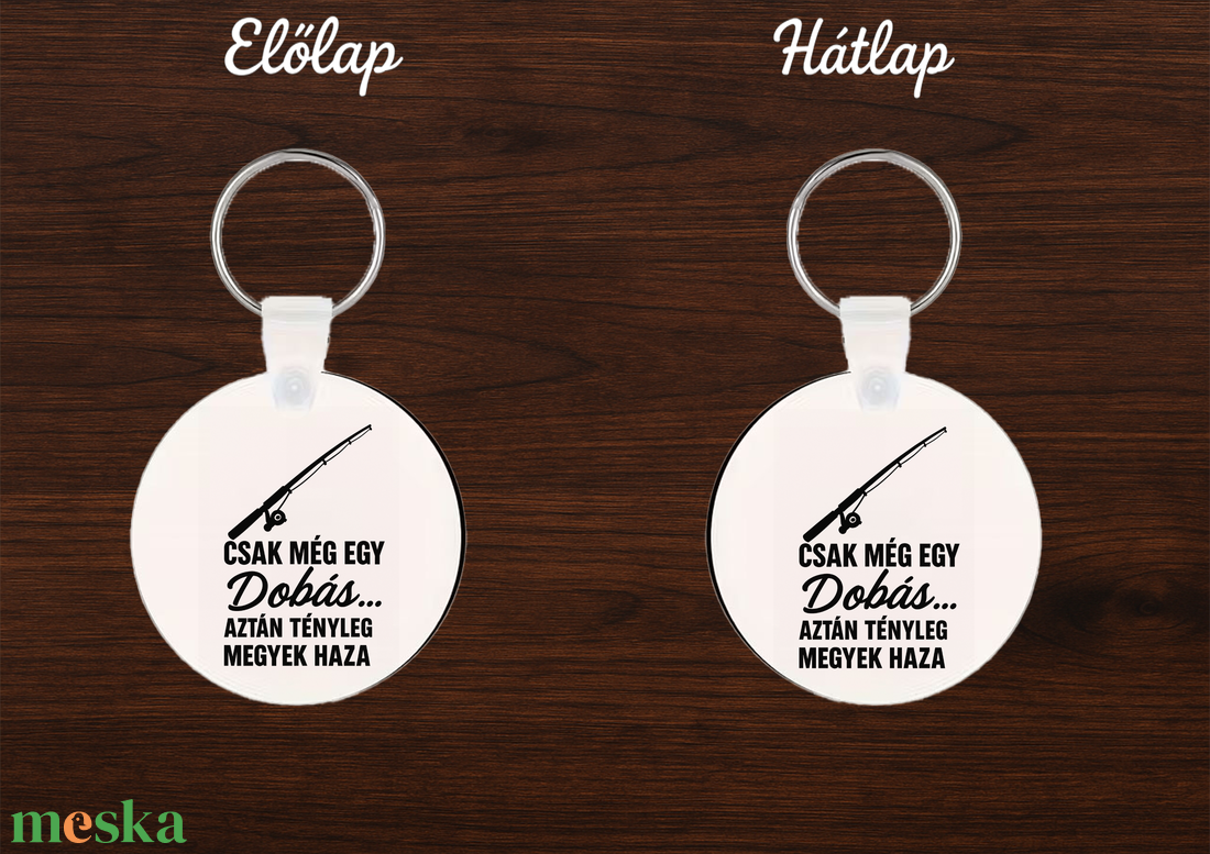 Vicces horgász kulcstartó � egyedi névvel � MDF kulcstartó 5 cm � kétoldalas nyomtatással - táska & tok - kulcstartó & táskadísz - kulcstartó - Meska.hu