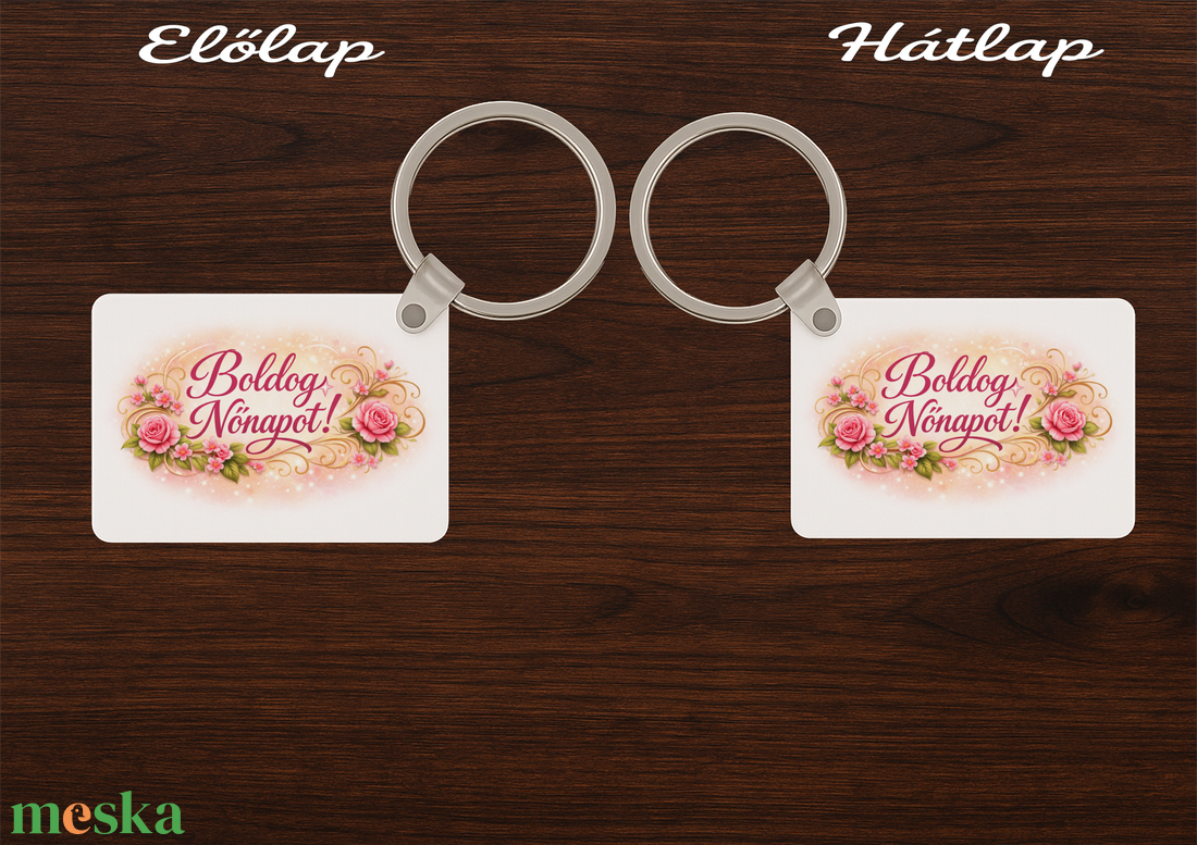 Nőnapi kulcstartó � egyedi névvel � téglalap MDF kulcstartó 6�4 cm � szublimált ajándék - táska & tok - kulcstartó & táskadísz - kulcstartó - Meska.hu