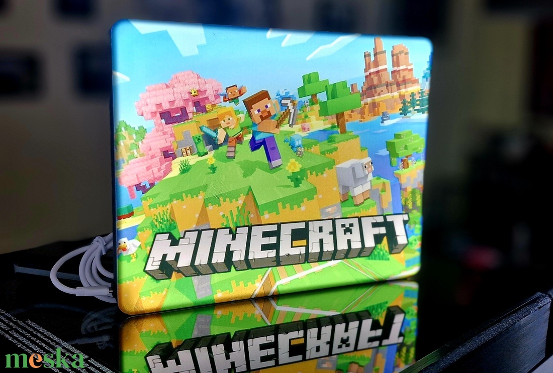 MINECRAFT 3D led lightbox - otthon & életmód - lámpa - hangulatlámpa - Meska.hu