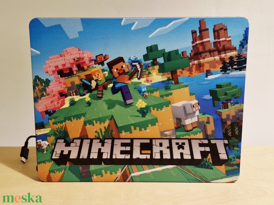 MINECRAFT 3D led lightbox - otthon & életmód - lámpa - hangulatlámpa - Meska.hu