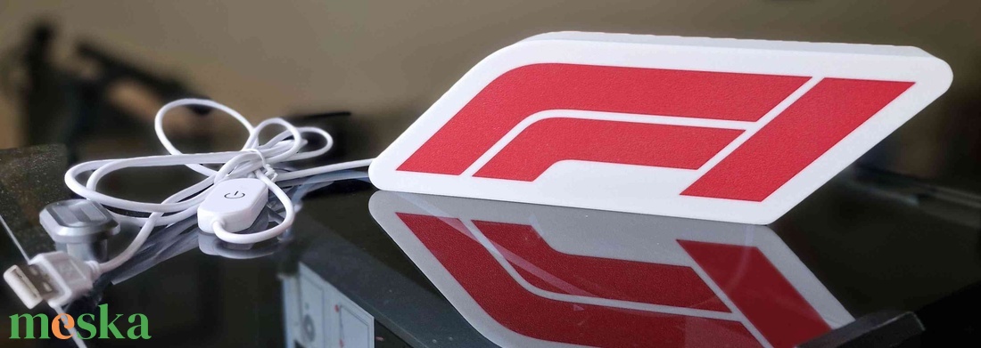 F1 3D led világító lightbox díszlámpa - otthon & életmód - lámpa - hangulatlámpa - Meska.hu