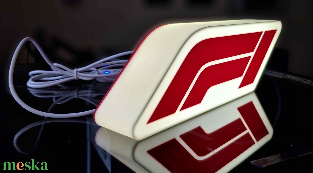 F1 3D led világító lightbox díszlámpa - otthon & életmód - lámpa - hangulatlámpa - Meska.hu