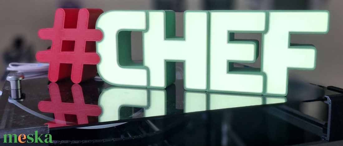 #CHEF 3D led világító felirat - otthon & életmód - lámpa - hangulatlámpa - Meska.hu