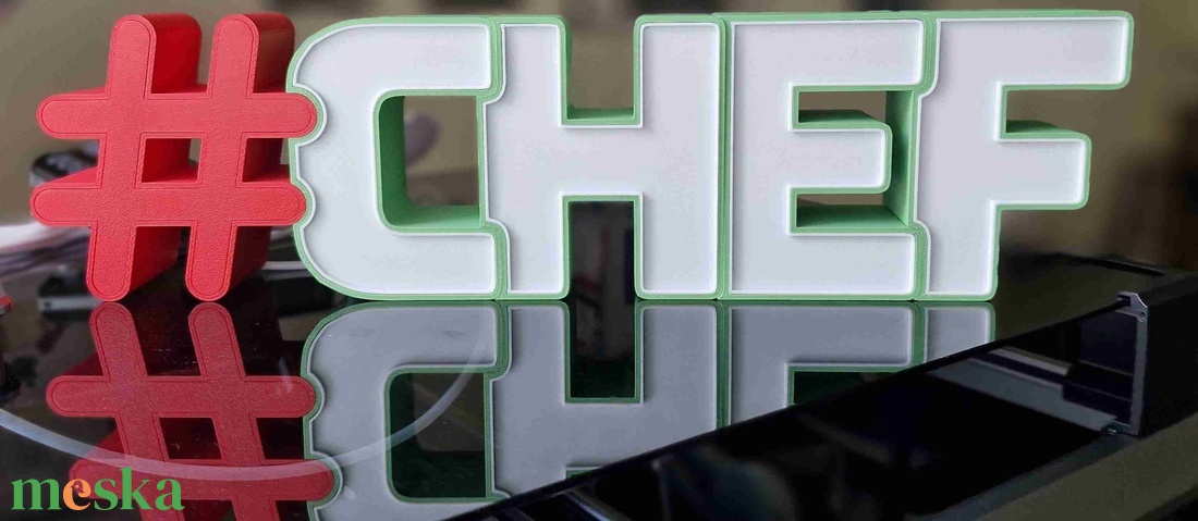 #CHEF 3D led világító felirat - otthon & életmód - lámpa - hangulatlámpa - Meska.hu