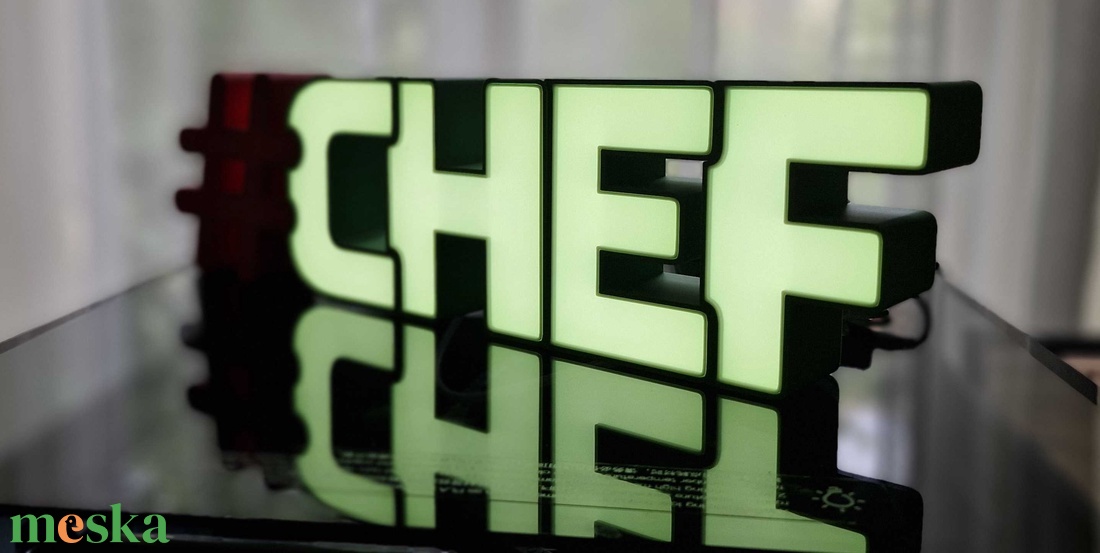 #CHEF 3D led világító felirat - otthon & életmód - lámpa - hangulatlámpa - Meska.hu