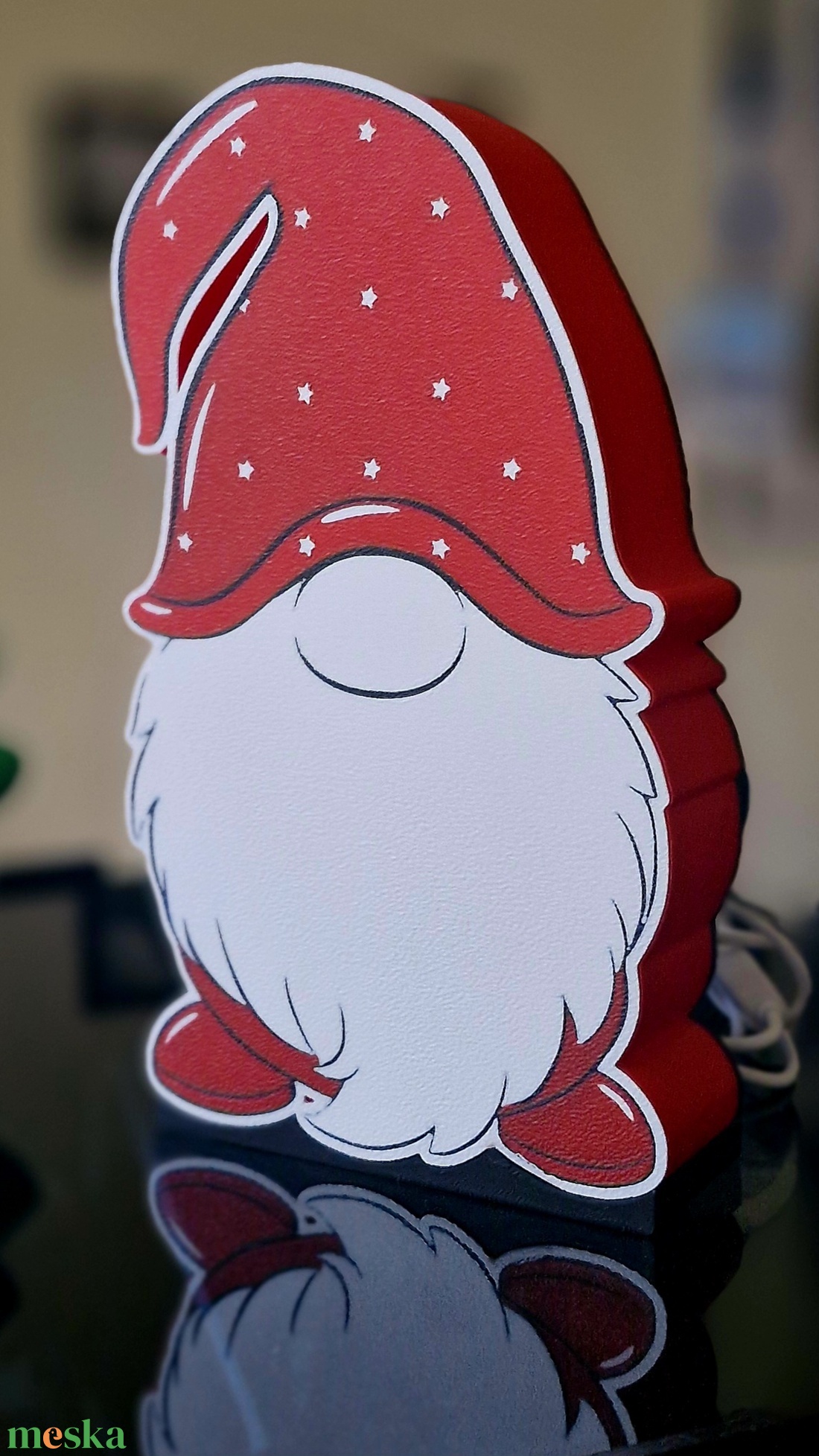 Karácsonyi manó 3D led díszlámpa (lightbox) - karácsony - karácsonyi lakásdekoráció - karácsonyi manók, figurák - Meska.hu