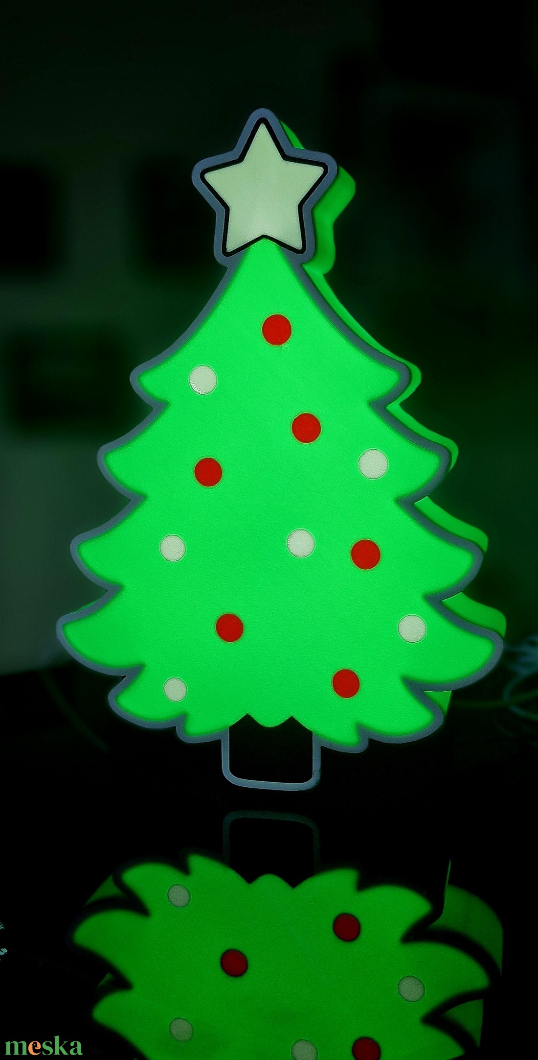 Karácsonyfa 3D led díszlámpa (lightbox) - karácsony - karácsonyi lakásdekoráció - karácsonyi lakásdíszek - Meska.hu