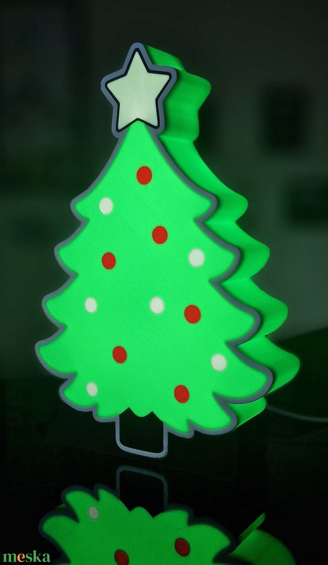 Karácsonyfa 3D led díszlámpa (lightbox) - karácsony - karácsonyi lakásdekoráció - karácsonyi lakásdíszek - Meska.hu