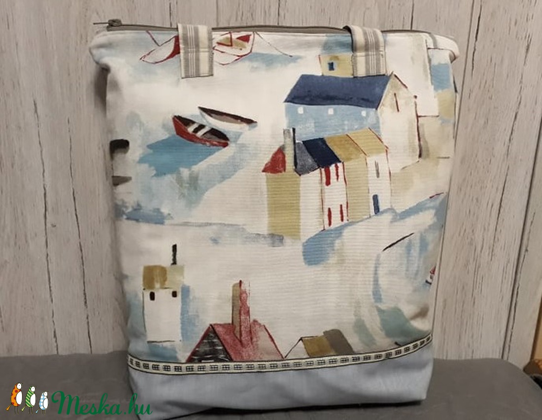 Tengerparti kisfalu szaladgálós válltáska, szatyor - táska & tok - bevásárlás & shopper táska - shopper, textiltáska, szatyor - Meska.hu Tengerparti kisfalu szaladgálós válltáska, szatyor - táska & tok - bevásárlás & shopper táska - shopper, textiltáska, szatyor - Meska.hu