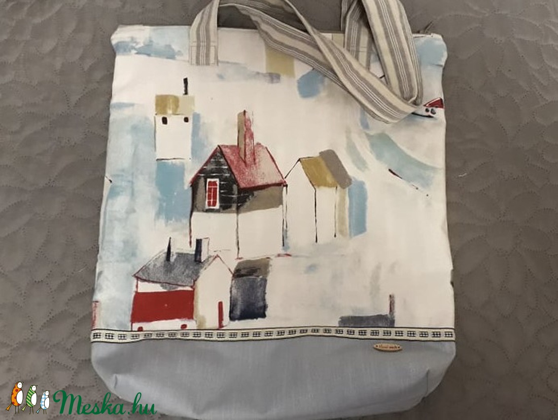 Tengerparti kisfalu szaladgálós válltáska, szatyor - táska & tok - bevásárlás & shopper táska - shopper, textiltáska, szatyor - Meska.hu Tengerparti kisfalu szaladgálós válltáska, szatyor - táska & tok - bevásárlás & shopper táska - shopper, textiltáska, szatyor - Meska.hu