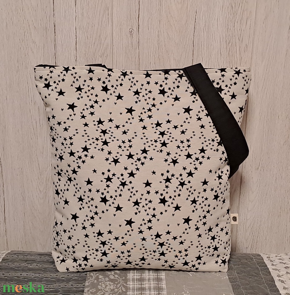 Fekete-fehér :) kifordítom-befordítom szatyor, ökotáska, válltáska - táska & tok - bevásárlás & shopper táska - shopper, textiltáska, szatyor - Meska.hu