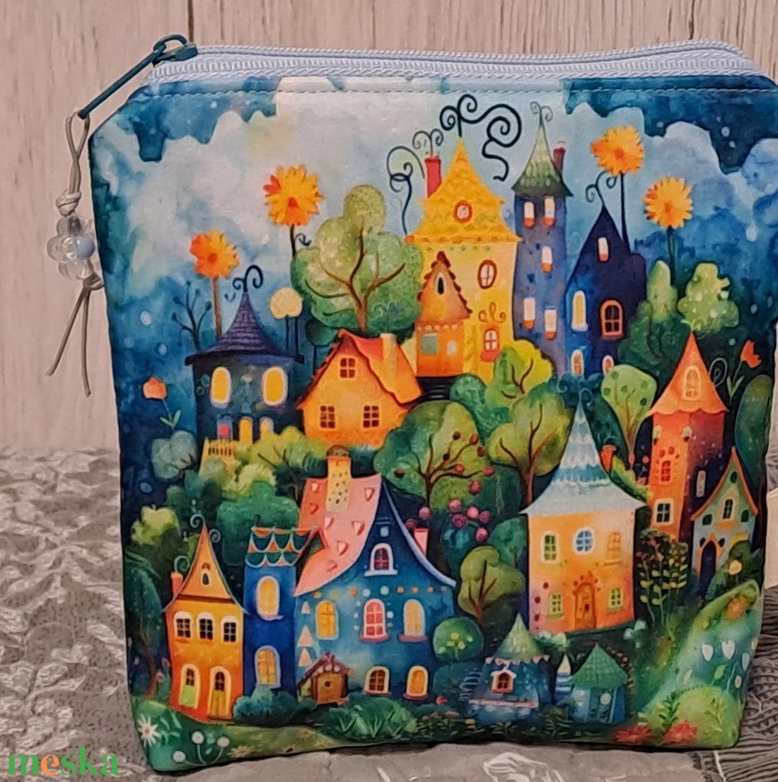 Színes házikók :) neszesszer/sminktáska/betéttartó - táska & tok - neszesszer - Meska.hu