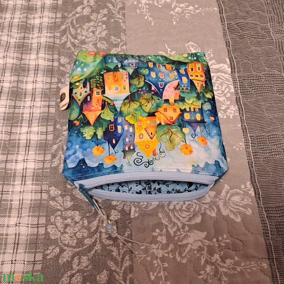 Színes házikók :) neszesszer/sminktáska/betéttartó - táska & tok - neszesszer - Meska.hu