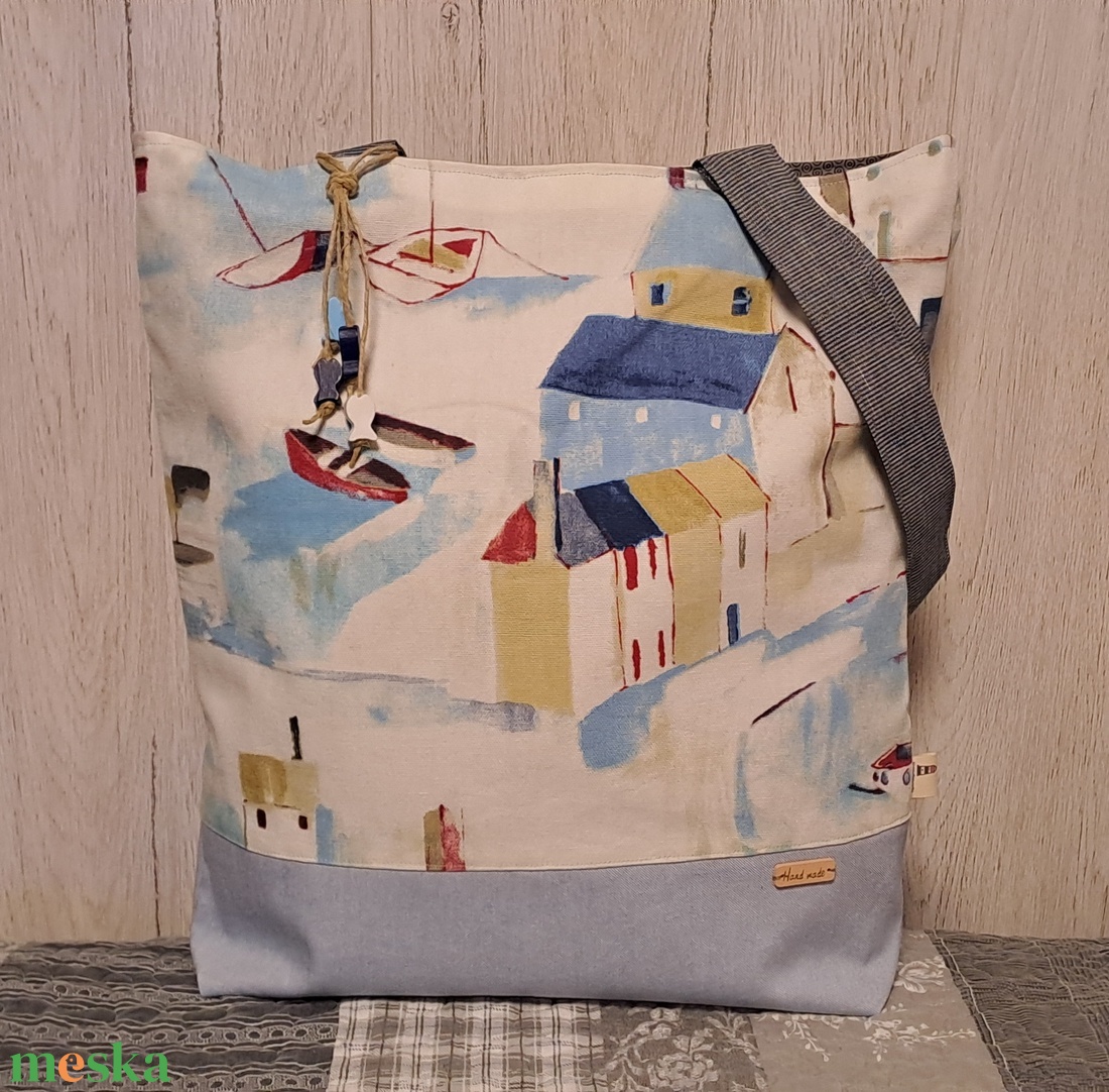 Halászfalu :) szatyor, vászontáska, ökotáska - táska & tok - bevásárlás & shopper táska - shopper, textiltáska, szatyor - Meska.hu