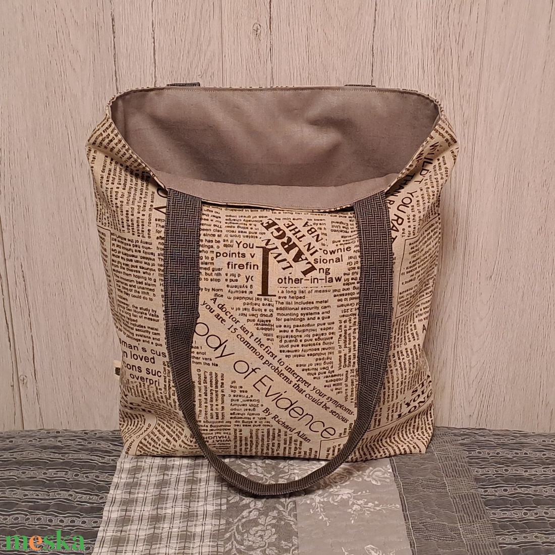 Újság 3.0 :) szatyor, ökotáska, válltáska - táska & tok - bevásárlás & shopper táska - shopper, textiltáska, szatyor - Meska.hu