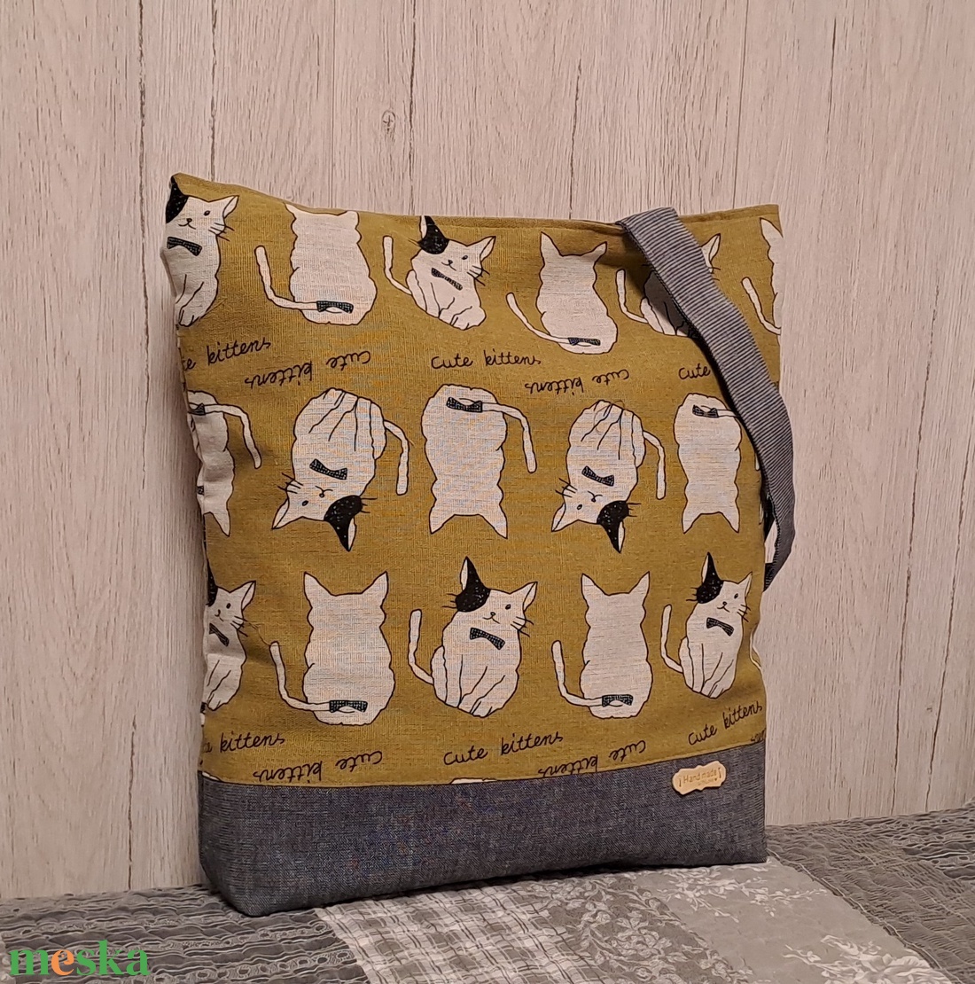 Macskák :) szatyor, ökotáska, válltáska - táska & tok - bevásárlás & shopper táska - shopper, textiltáska, szatyor - Meska.hu