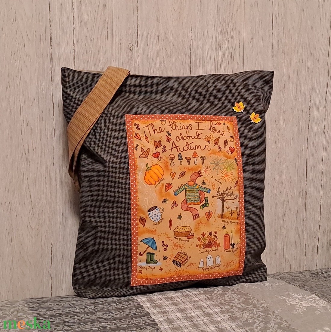 Minden ami ősz :) szatyor, ökotáska, válltáska - táska & tok - bevásárlás & shopper táska - shopper, textiltáska, szatyor - Meska.hu