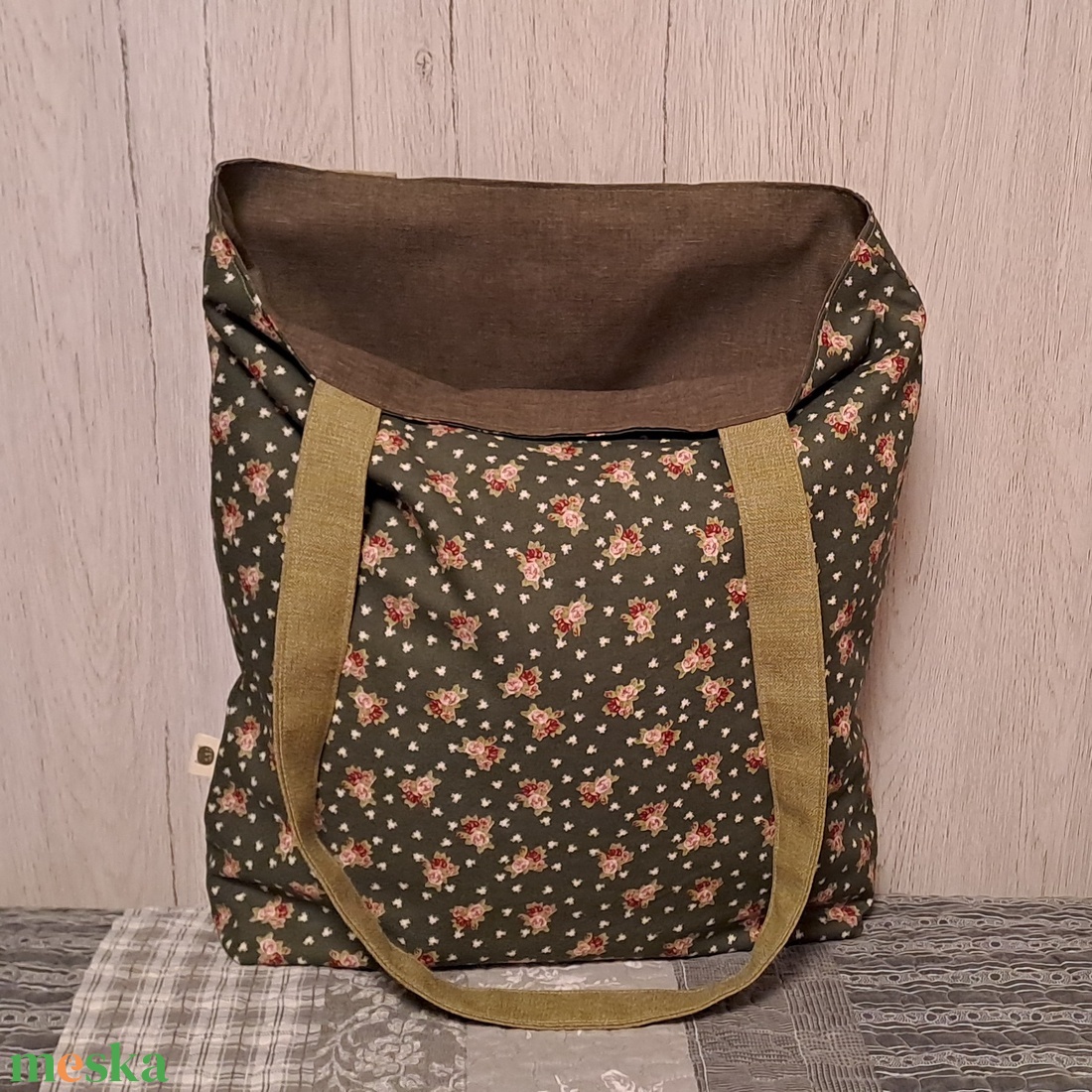 Virágos hangulat :) kifordítom-befordítom szatyor, ökotáska, válltáska - táska & tok - bevásárlás & shopper táska - shopper, textiltáska, szatyor - Meska.hu