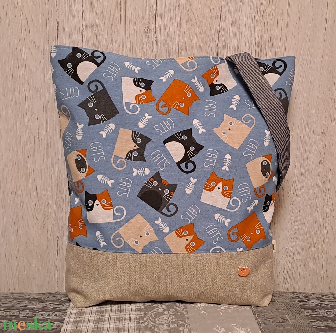 Mókás cicák :) szatyor, ökotáska, válltáska - táska & tok - bevásárlás & shopper táska - shopper, textiltáska, szatyor - Meska.hu