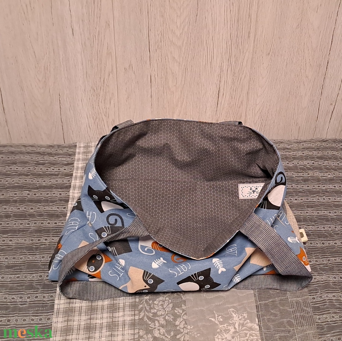 Mókás cicák :) szatyor, ökotáska, válltáska - táska & tok - bevásárlás & shopper táska - shopper, textiltáska, szatyor - Meska.hu