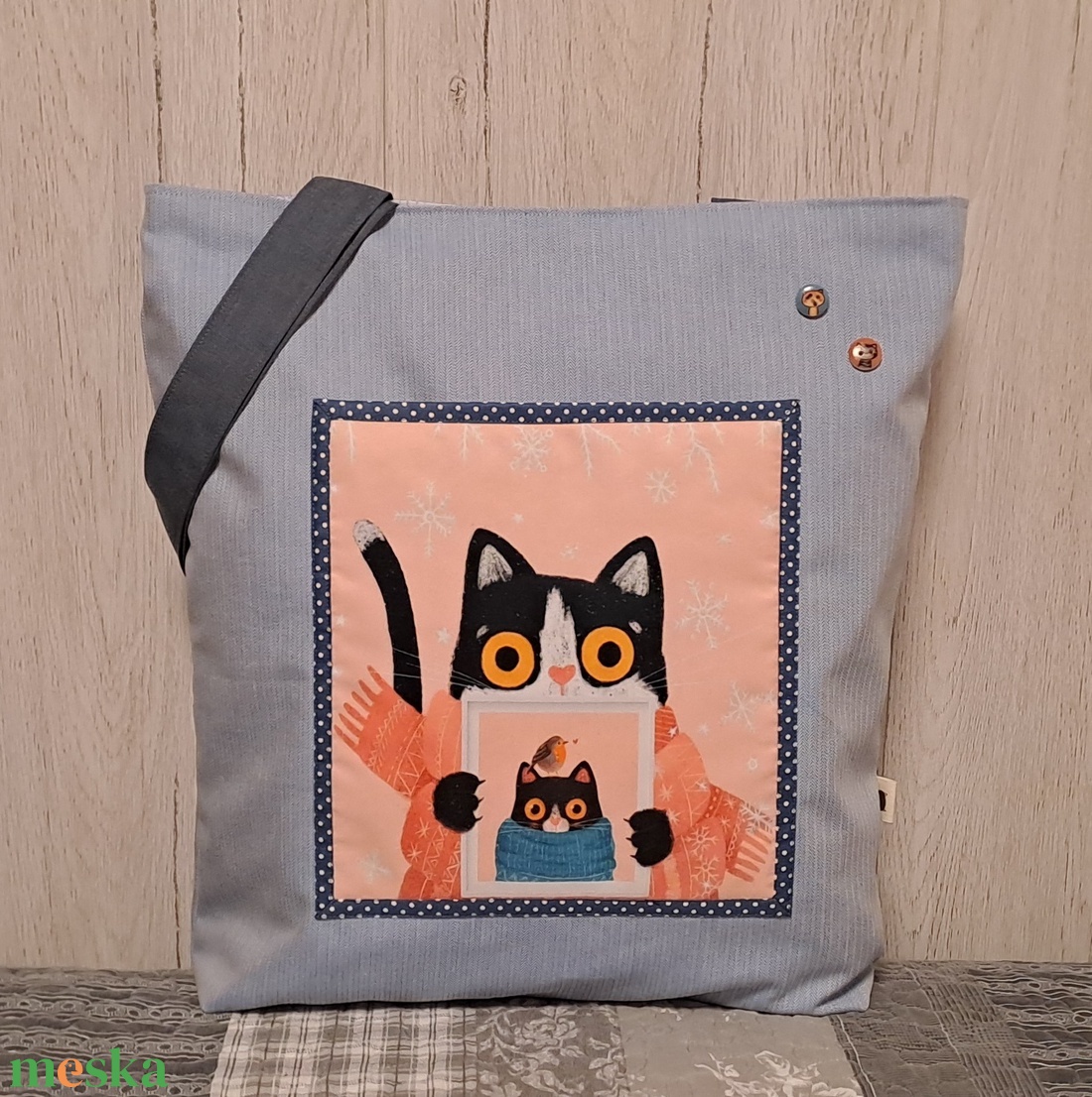 Önarckép :) szatyor, ökotáska, válltáska - táska & tok - bevásárlás & shopper táska - shopper, textiltáska, szatyor - Meska.hu