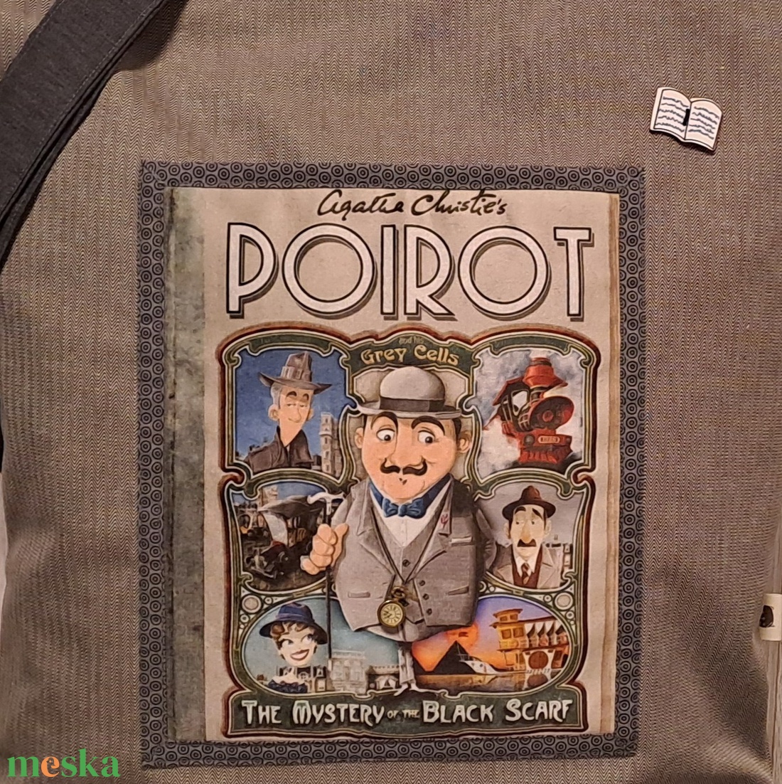 Újra Poirot  :) szatyor, ökotáska, válltáska - táska & tok - bevásárlás & shopper táska - shopper, textiltáska, szatyor - Meska.hu