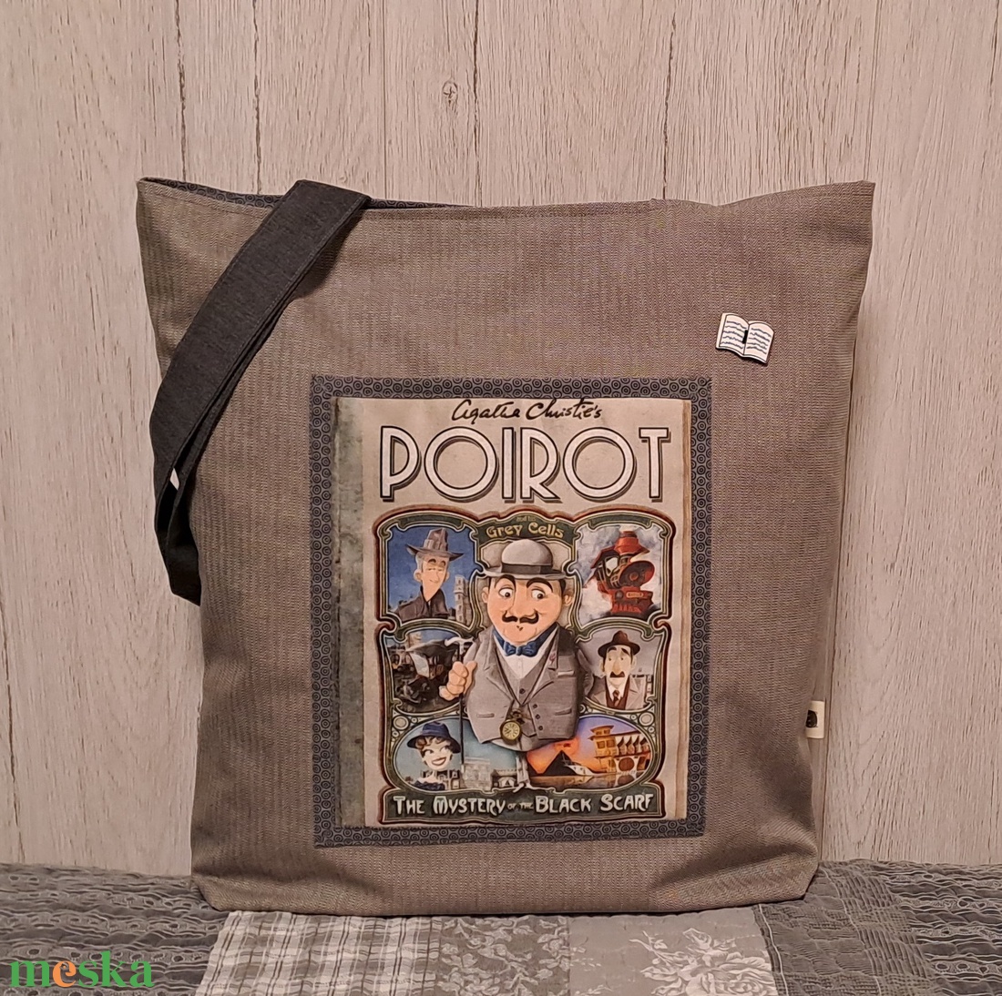 Újra Poirot  :) szatyor, ökotáska, válltáska - táska & tok - bevásárlás & shopper táska - shopper, textiltáska, szatyor - Meska.hu
